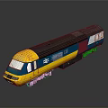 Yellow Blue And Black High Speed Train Model With Streamlined Front Design