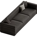 Modern Dark Fabric Sectional Sofa With Soft Pillows And Minimalist Design 3d model