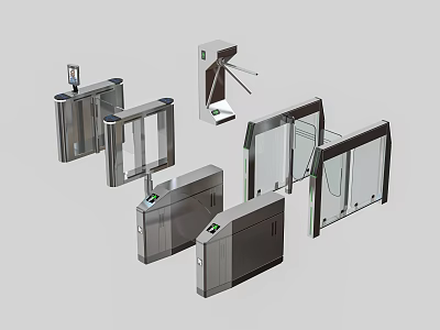 Public Facilities Security Access Control Turnstiles With Various Models And Modern Designs 3d model