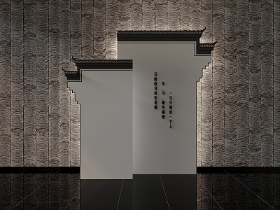 Huizhou architecture background wall screen partition landscape wall 3d model