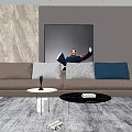 Modern sofa coffee table combination 3d model