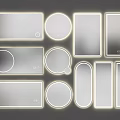 Various Shapes Of Decorative Mirrors With Illuminated Frames For Home Decor
