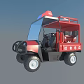 Red Four Wheel Rescue Function Vehicle With Emergency Rescue Equipment 3d model