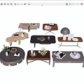 Modern Coffee Tables in Various Designs With Wooden Metal Frames and Decorative Flowers Books
