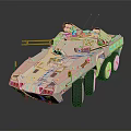 Pink Six Wheeled Armored Utility Vehicle With Machine Gun And Sensors