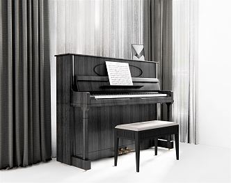 Modern Piano Stool Curtain Stave 3d model