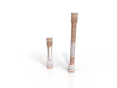 Architectural Column Design With Two Different Heights And Brown White Textured Finish 3d model