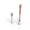 Architectural Column Design With Two Different Heights And Brown White Textured Finish