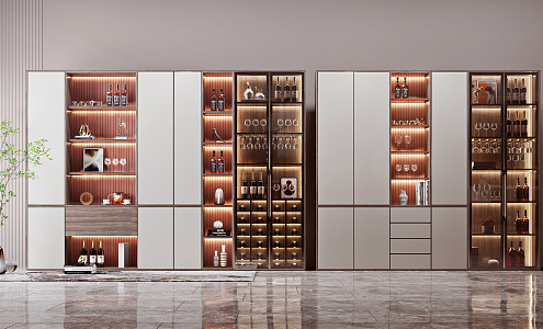 Modern Wine Cabinet Wine Cabinet Combination 3d model