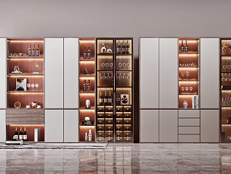 Modern Wine Cabinet Wine Cabinet Combination 3d model