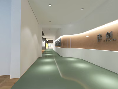 Spacious Fencing Venue Corridor With Modern Interior And Training Facilities 3d model