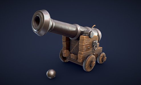 Cartoon Pirate Cannon 3d model