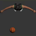 Man in Celtics Basketball Jersey Number 9 Standing with Arms Outstretched and Basketball