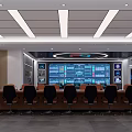 Modern Control Room Interior With Multiple Monitor Screens And Ergonomic Chairs