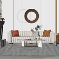 Modern sofa coffee table combination 3d model