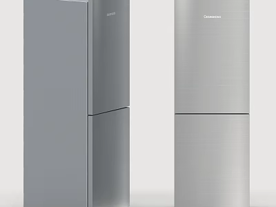 Modern Silver Changhong Double Door Refrigerators As Home Kitchen Appliances 3d model