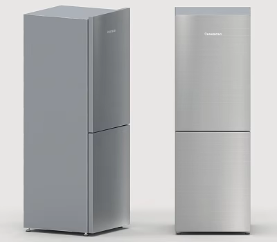 Modern Silver Changhong Double Door Refrigerators As Home Kitchen Appliances 3d model
