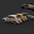 Vintage Classic Cars Collection With Rustic Weathered Exteriors And Retro Designs