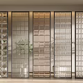 Modern Glass Room Dividers With Various Textured Patterns For Interior Decoration