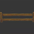 Architectural Wooden Railings Structure With Horizontal Planks And Vertical Posts