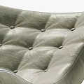 Gray Leather Tufted Lounge Chair with Modern Metal Frame and Comfortable Design