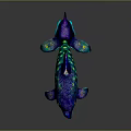 Vibrant Colorful Glowing Dolphin 3D Sculpture with Shiny Details in Leaping Pose
