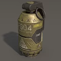 Brass Colored Military Grenade With SFG Marking Low Yield Geometric Patterns And Black Fuse Handle