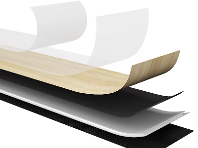 Durable Wooden Flooring Layered Structure With Protective Underlayers And Surface Veneer 3d model