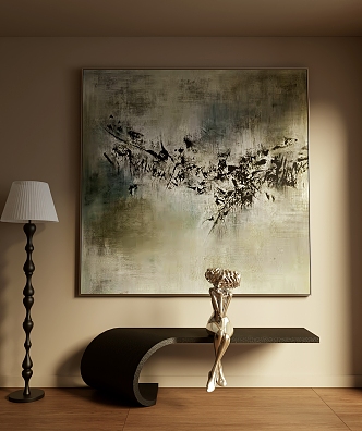 Zhao Wuji Decorative Painting Abstract Painting Oil Painting 3d model