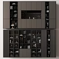 Elegant Modern Wine Cabinet With Glass Doors And Multi Layer Storage Shelves