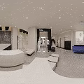 Stylish Modern Clothing Store Interior Design With Starry Ceiling Display Mannequins And Spacious Lounge Areas