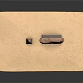 Ancient Egyptian Sculpture Carving with Obelisk and Hieroglyphic Stone Tablet on Sand Base