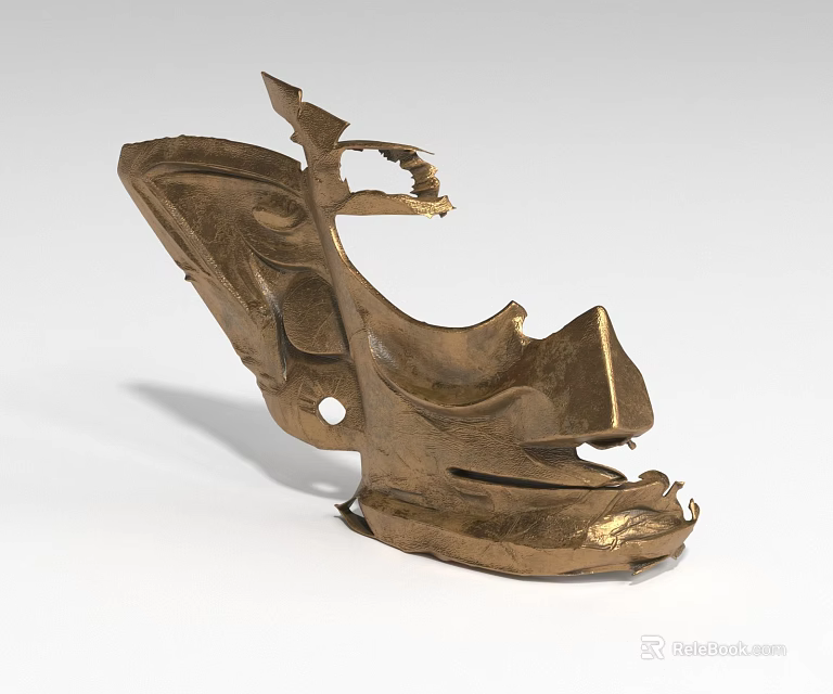 Outdoor Abstract Bronze Landscape Sculpture With Unique Artistic Irregular Hollow Design 3d model 