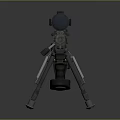 Modern Precision Sniper Rifle With Telescopic Sight And Metal Tripod Stand