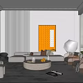 Modern reception area 3d model