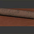 Rusty Metal Tube Weapon Component Displayed On Red Mat Surface