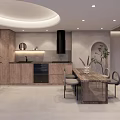 Modern Dining and Living Room Interior With White Sofa Coffee Table Floor Lamp and Dining Chairs