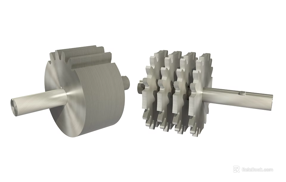 High Quality Metal Toothed Gears And Shafts For Automotive Transmission Parts 3d model 