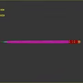 Blue Pencil With Pink Tip And Silver Clip On Black Smooth Surface With Reflection