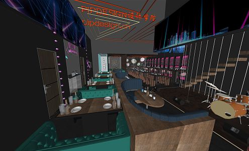 Modern Bar Clear 3d model