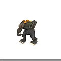 Fierce Monster Character With Glowing Eyes Sharp Teeth And Glowing Yellow Orb On Head