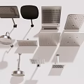 Modern Shower Heads In Different Styles Such As Rain Square Round And Handheld Types 3d model