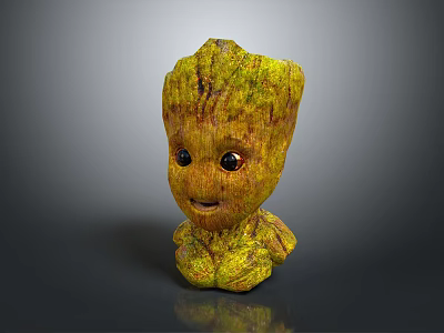 Modern game character Groot cartoon tree tree carving tree totem 3d model