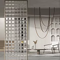 Modern partition glass brick screen partition 3d model