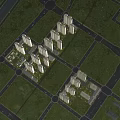 Birds Eye View Planning of Residential Area with High Rise Buildings Green Areas and Roads