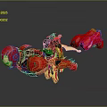 Rider Riding Red Armored Mechanical Creature With Mechanical Appendages And Features