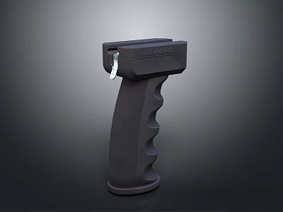 Black Handheld Device With Ergonomic Handle Design And Small Attached Component 3d model
