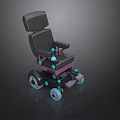 Medical Device Electric Wheelchair With Black Seat Purple Frame And Blue Accents
