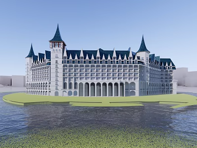 European Hotel Architecture Resort 3d model