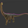 Detailed Sauropod Dinosaur Model With Long Neck Striped Skin And Tail